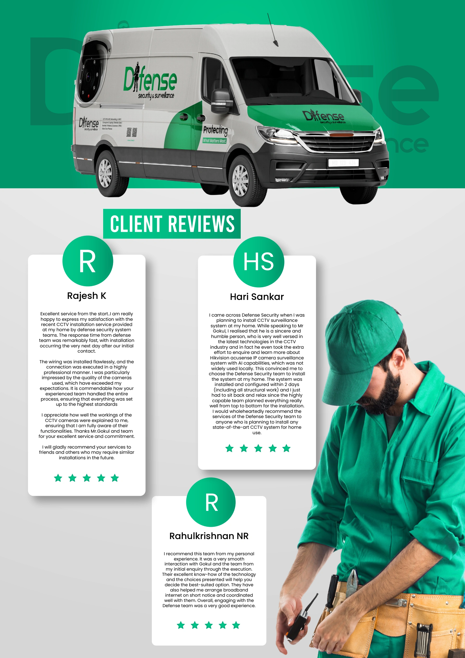 Defense Security Official Client Reviews & Profile Page - Mobile View